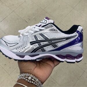 ASICS White and Purple Athletic Shoes